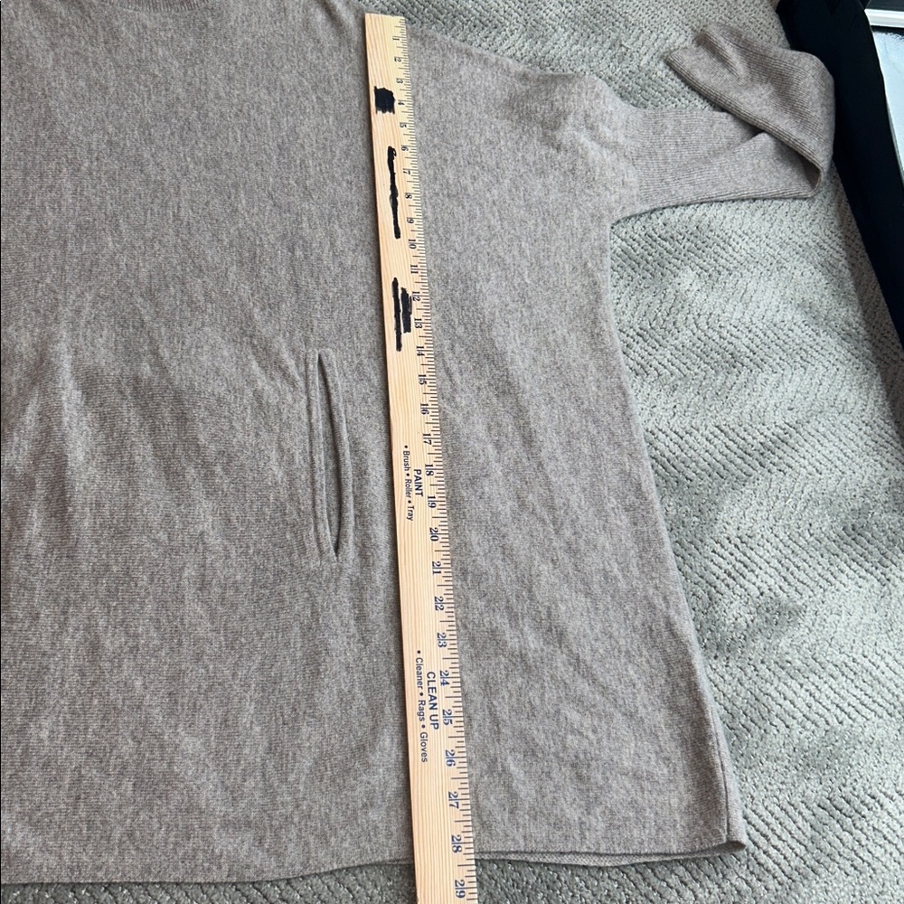 Garnet Hill Wool Cashmere Turtleneck Sweater Dress Taupe Size 8 - Picture 9 of 12